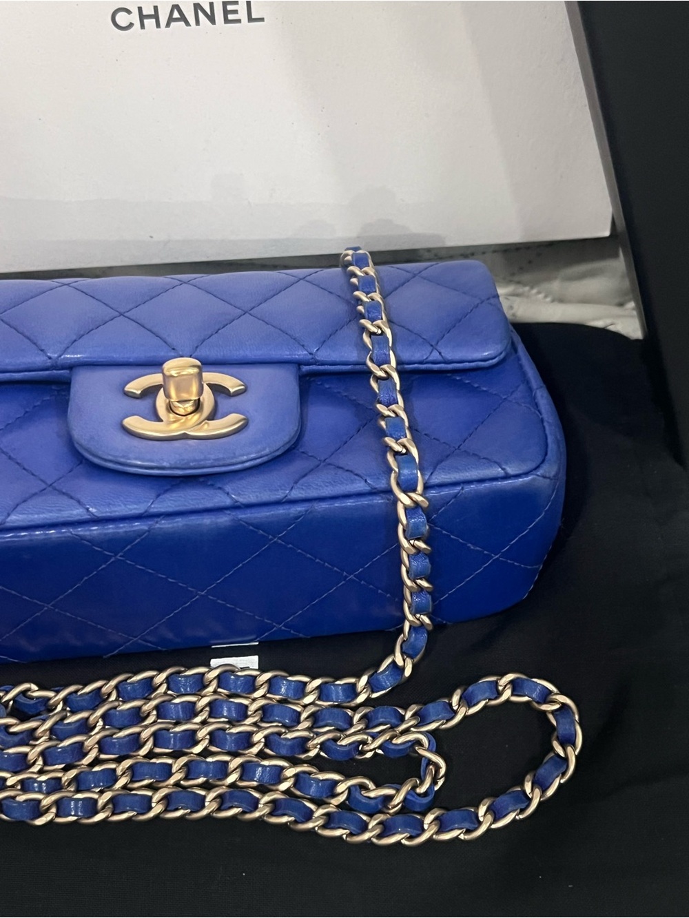 💙💙Chanel Quilted Lambskin Extra Mini Rectangular Flap Bag - Picture 7 of 12
